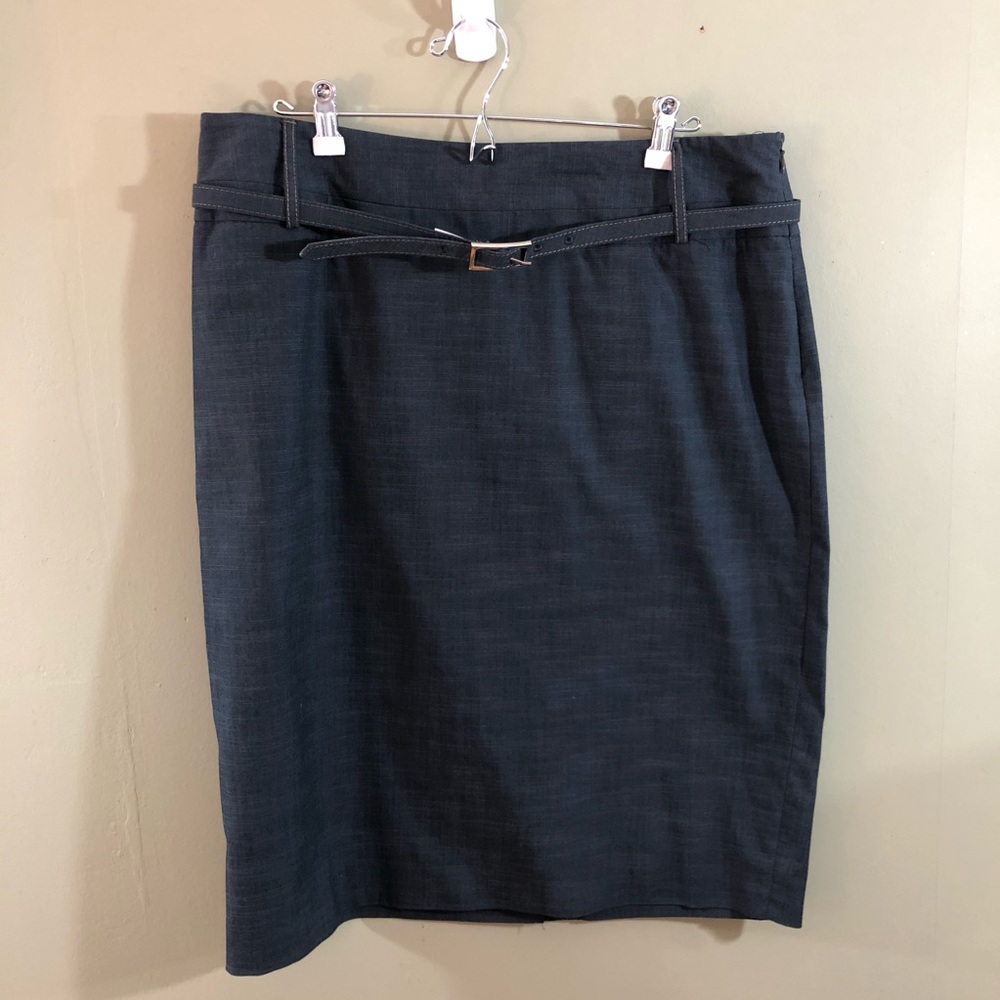 Lightweight Denim-Look Belted Skirt - 14
